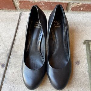 Saks Fifth Avenue Black Classic Kitten Heels